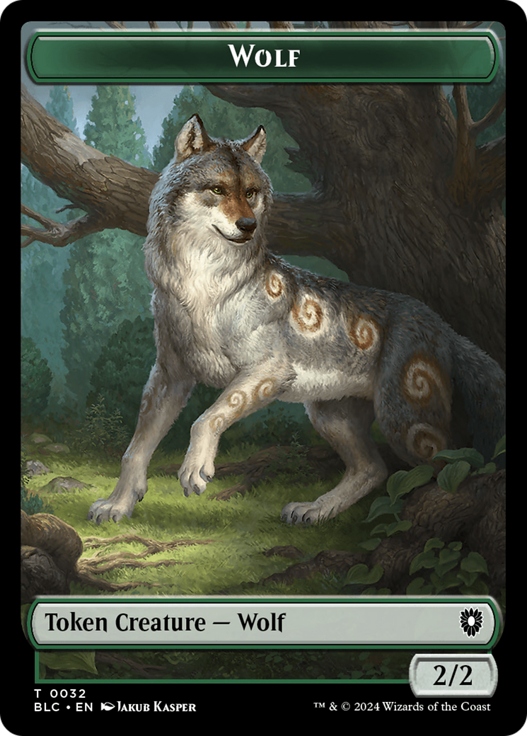 Image of Goat // Wolf (032) Double-Sided Token [Bloomburrow Commander Tokens]
