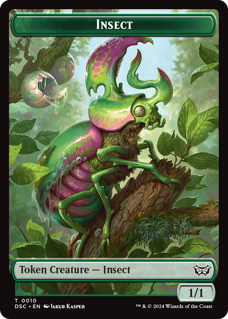 Image of Insect (0010) //Manifest Double-Sided Token [Duskmourn: House of Horror Commander Tokens]