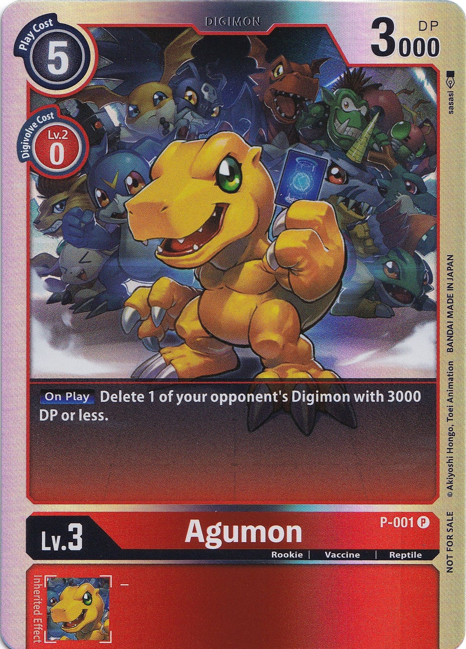 Image of Agumon [P-001] (Rainbow Foil) [Promotional Cards]