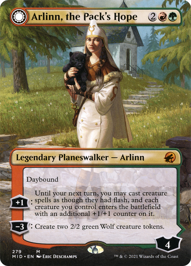 Image of Arlinn, the Pack's Hope // Arlinn, the Moon's Fury (Borderless) [Innistrad: Midnight Hunt]