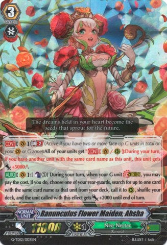 Image of Ranunculus Flower Maiden, Ahsha (RRR) (G-TD12/003EN) [Flower Princess of Abundant Blooming]