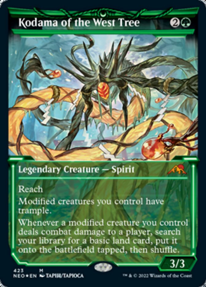 Image of Kodama of the West Tree (Showcase) (Foil Etched) [Kamigawa: Neon Dynasty]