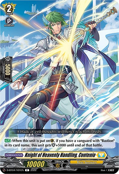 Image of Knight of Heavenly Handling, Contenio (D-BT04/101EN) [Awakening of Chakrabarthi]