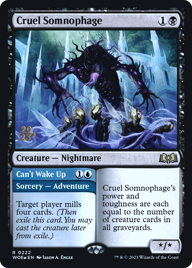 Image of Cruel Somnophage // Can't Wake Up [Wilds of Eldraine Prerelease Promos]