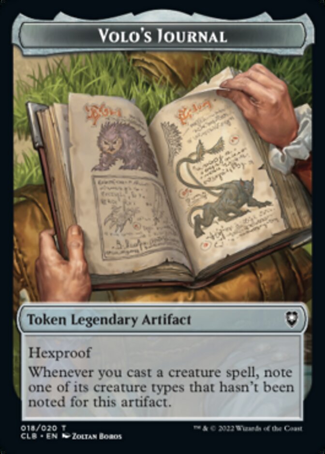 Image of Volo's Journal Token [Commander Legends: Battle for Baldur's Gate Tokens]