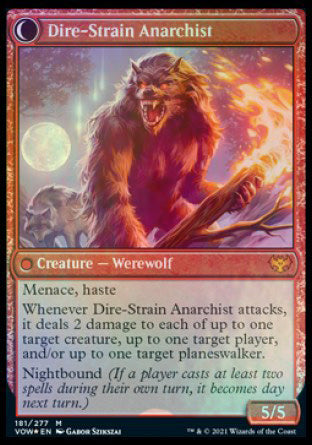 Image of Volatile Arsonist // Dire-Strain Anarchist [Innistrad: Crimson Vow Prerelease Promos]