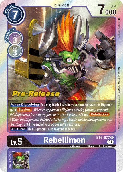 Image of Rebellimon [BT6-077] [Double Diamond Pre-Release Cards]