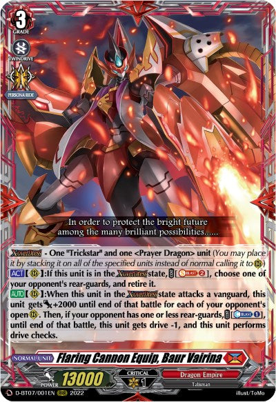Image of Flaring Cannon Equip, Baur Vairina (D-BT07/001EN) [Raging Flames Against Emerald Storm]
