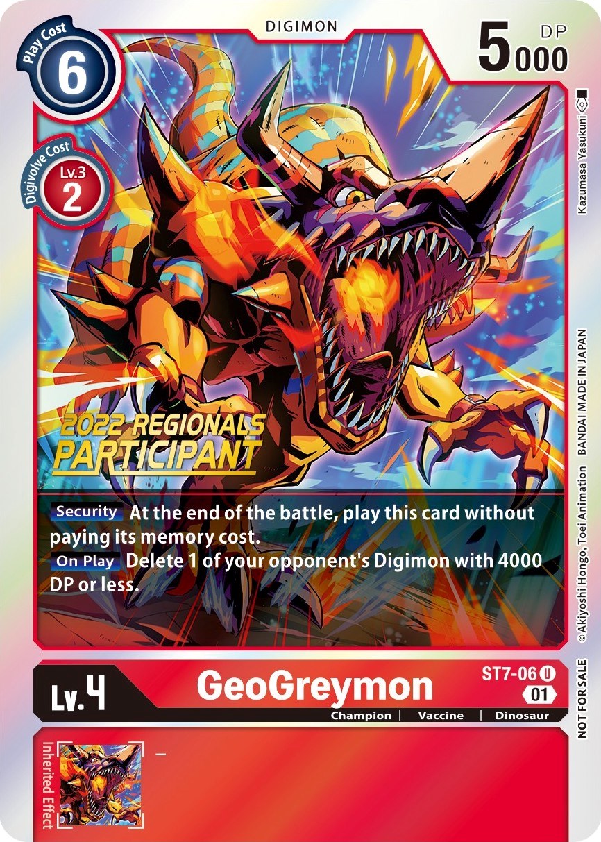 Image of GeoGreymon [ST7-06] (2022 Championship Offline Regional) (Online Participant) [Starter Deck: Gallantmon Promos]