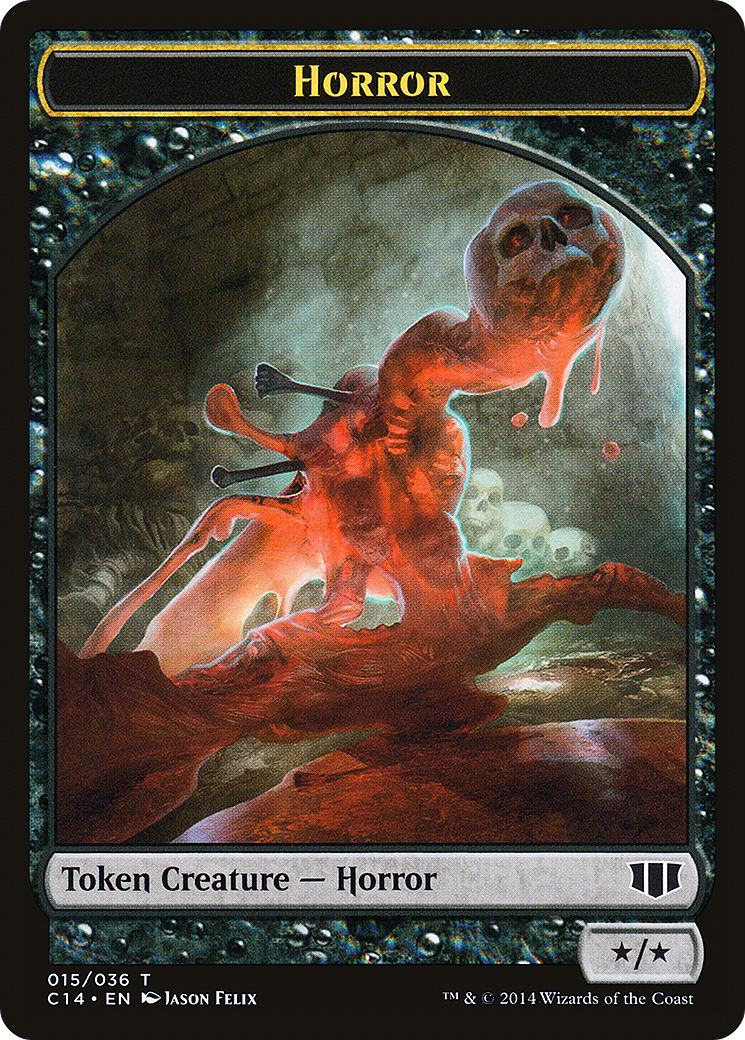 Image of Horror // Zombie (016/036) Double-Sided Token [Commander 2014 Tokens]