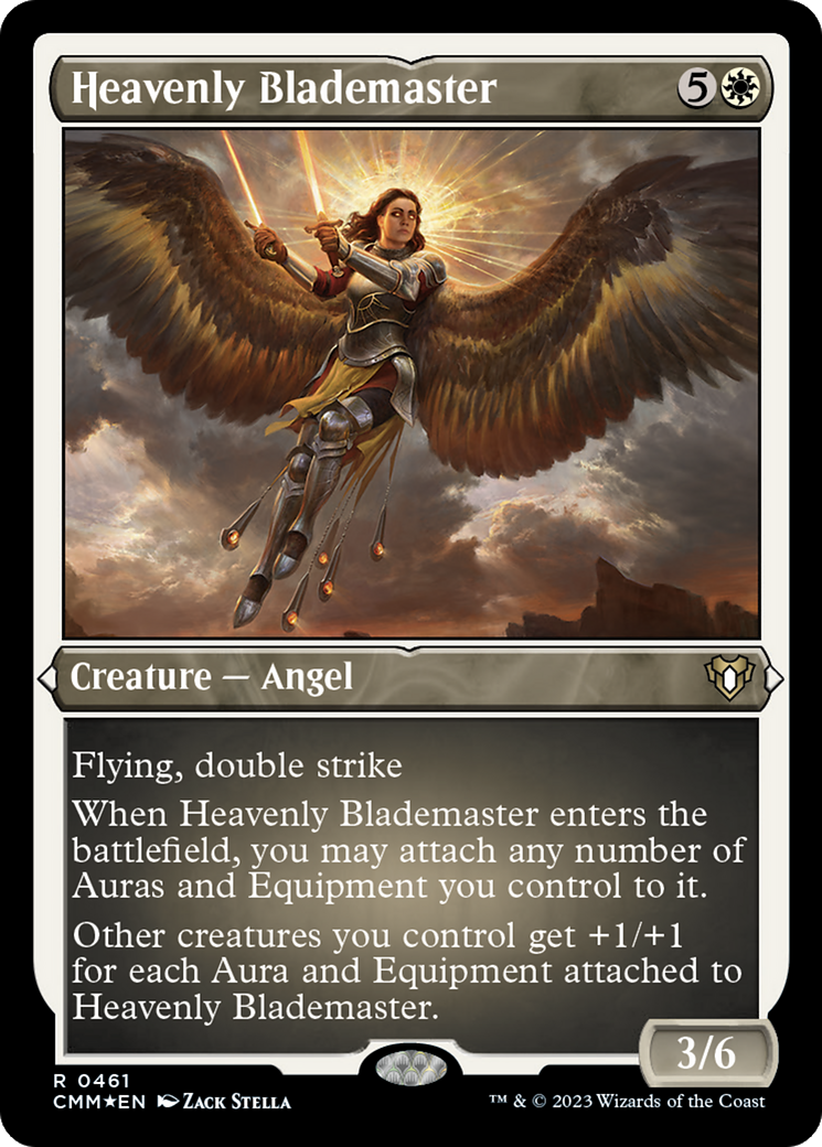 Image of Heavenly Blademaster (Foil Etched) [Commander Masters]