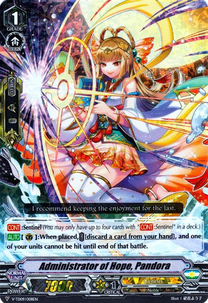 Image of Administrator of Hope, Pandora (Parallel Foil) (V-TD09/008EN) [Shinemon Nitta]