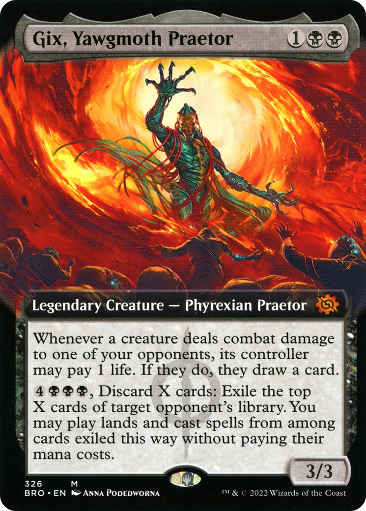 Image of Gix, Yawgmoth Praetor (Extended Art) [The Brothers' War]