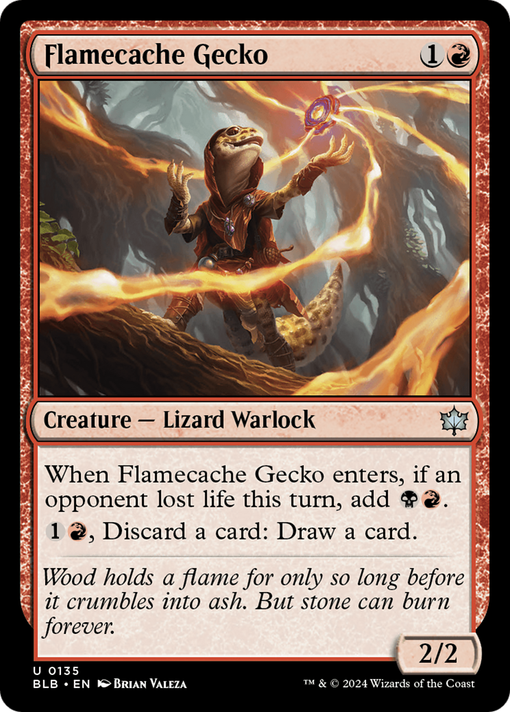Image of Flamecache Gecko [Bloomburrow]
