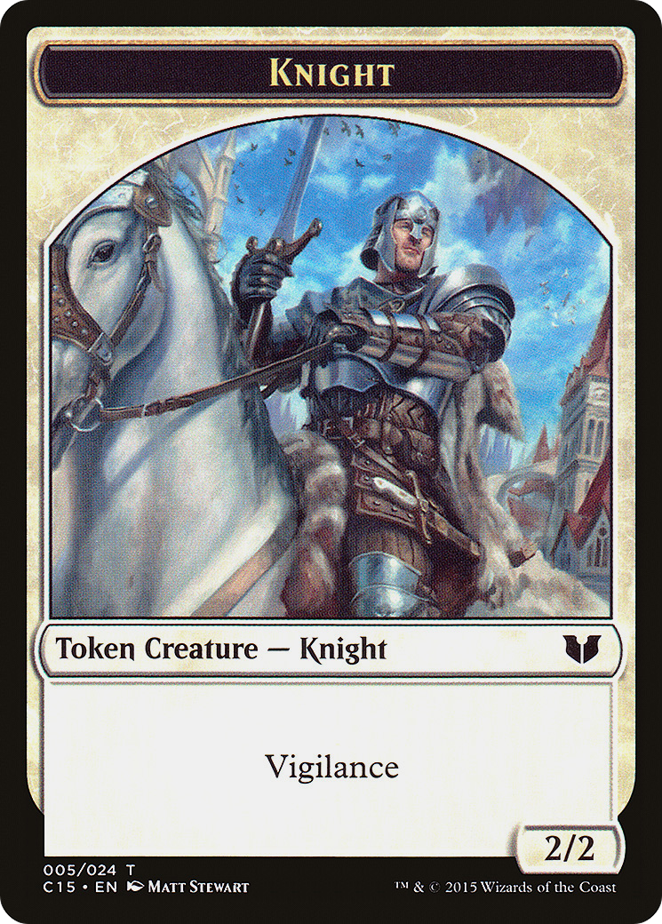 Image of Knight (005) // Spirit (023) Double-Sided Token [Commander 2015 Tokens]