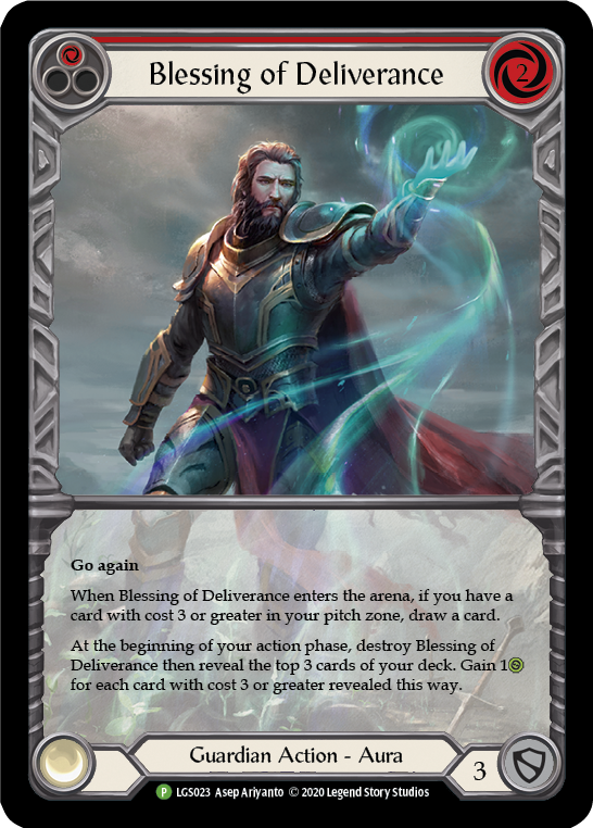 Image of Blessing of Deliverance (Red) [LGS023] (Promo)  Rainbow Foil