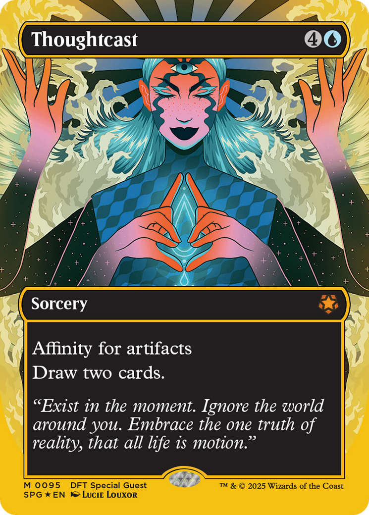 Image of Thoughtcast (Borderless) (First-Place Foil) [Aetherdrift Special Guests]