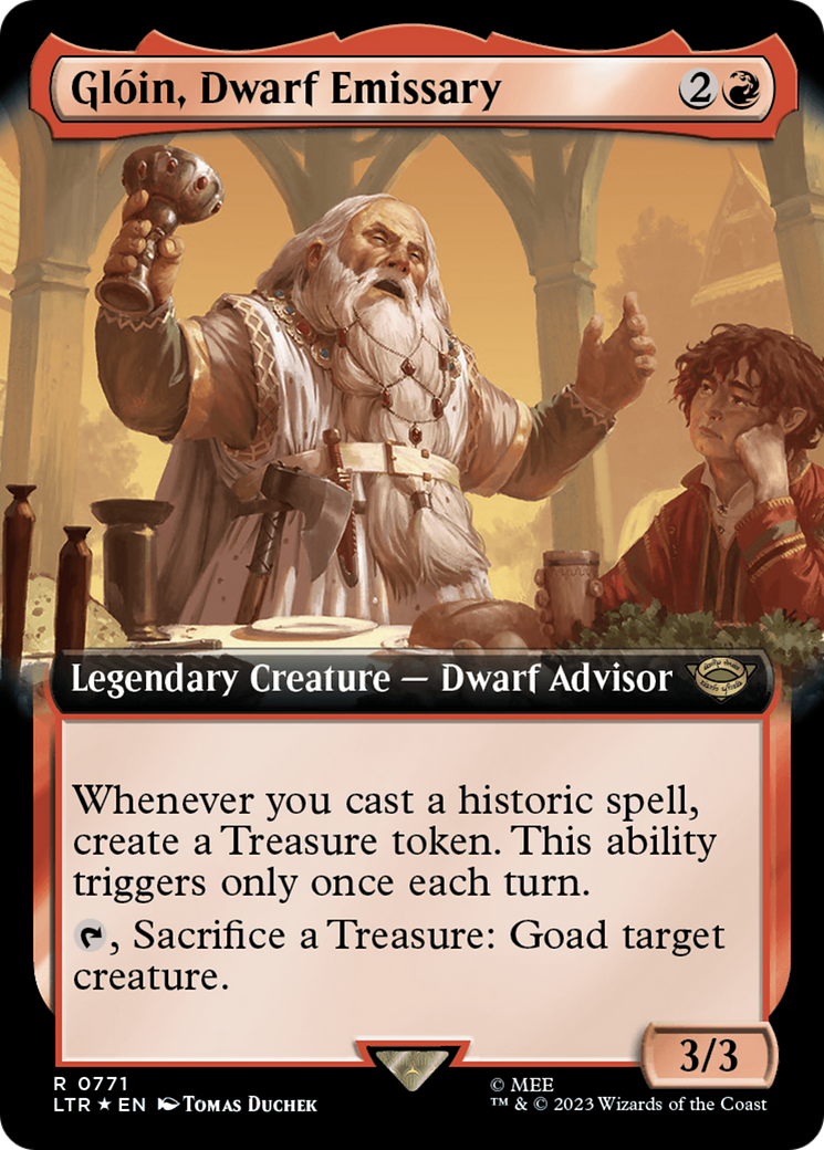 Image of Gloin, Dwarf Emissary (Extended Art) (Surge Foil) [The Lord of the Rings: Tales of Middle-Earth]