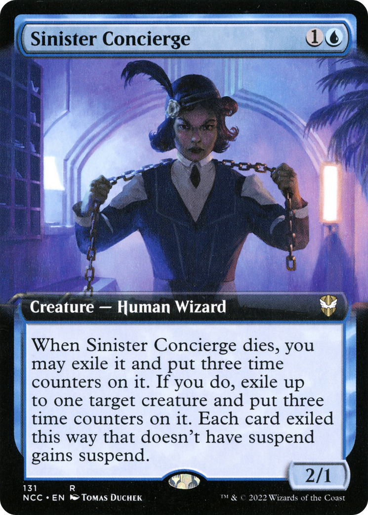 Image of Sinister Concierge (Extended Art) [Streets of New Capenna Commander]