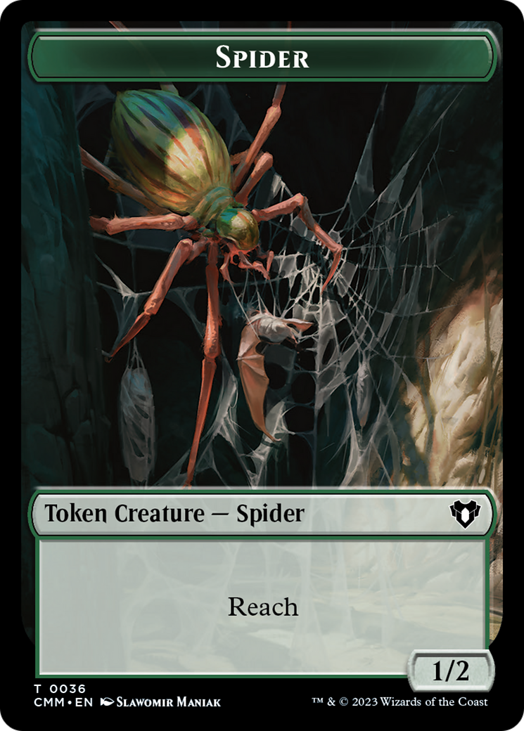 Image of Spirit (0039) // Spider Double-Sided Token [Commander Masters Tokens]