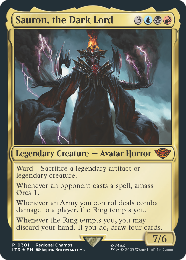 Image of Sauron, the Dark Lord (Regional Champs) [Pro Tour Promos]