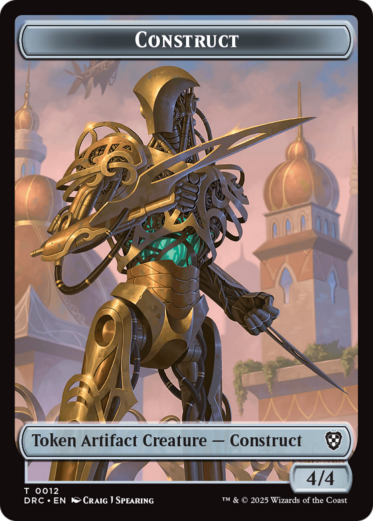 Image of Construct // Golem (0013) Double-Sided Token [Aetherdrift Commander Tokens]