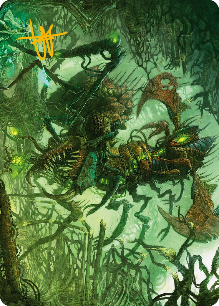 Image of Skyscythe Engulfer Art Card (Gold-Stamped Signature) [Phyrexia: All Will Be One Art Series]