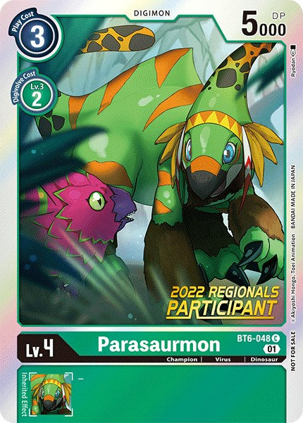 Image of Parasaurmon [BT6-048] (2022 Championship Online Regional) (Online Participant) [Double Diamond Promos]