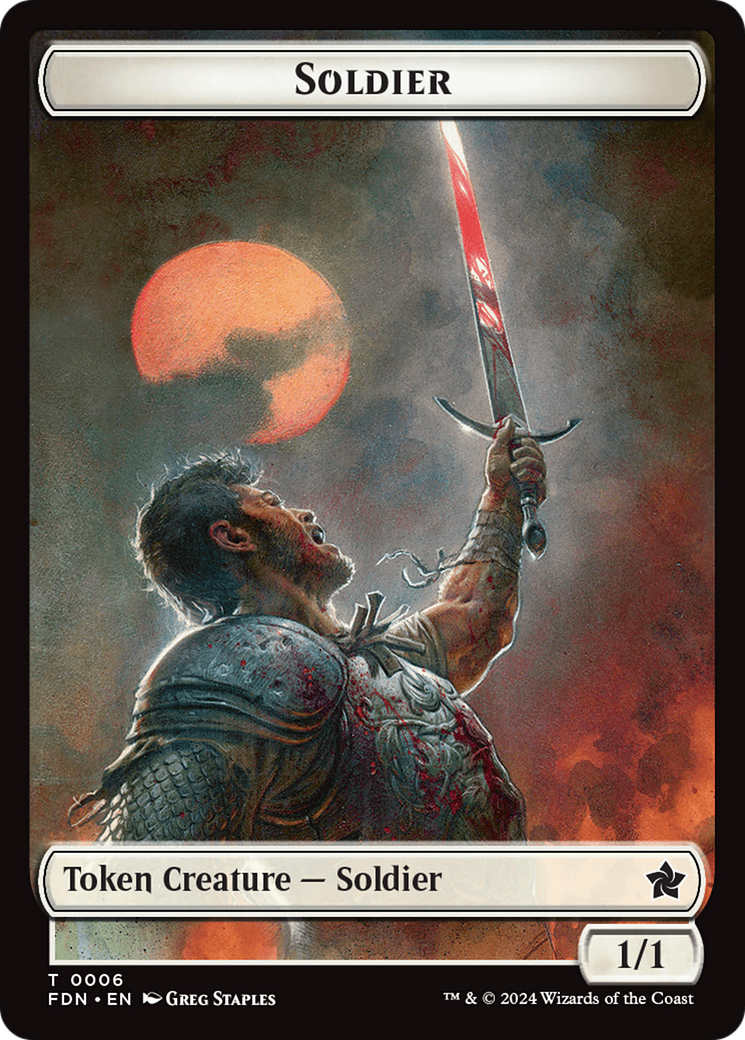 Image of Rabbit // Soldier Double-Sided Token [Foundations Tokens]