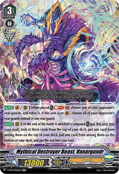 Image of Mythical Destroyer Beast, Vanargandr (V-BT12/024EN) [Divine Lightning Radiance]
