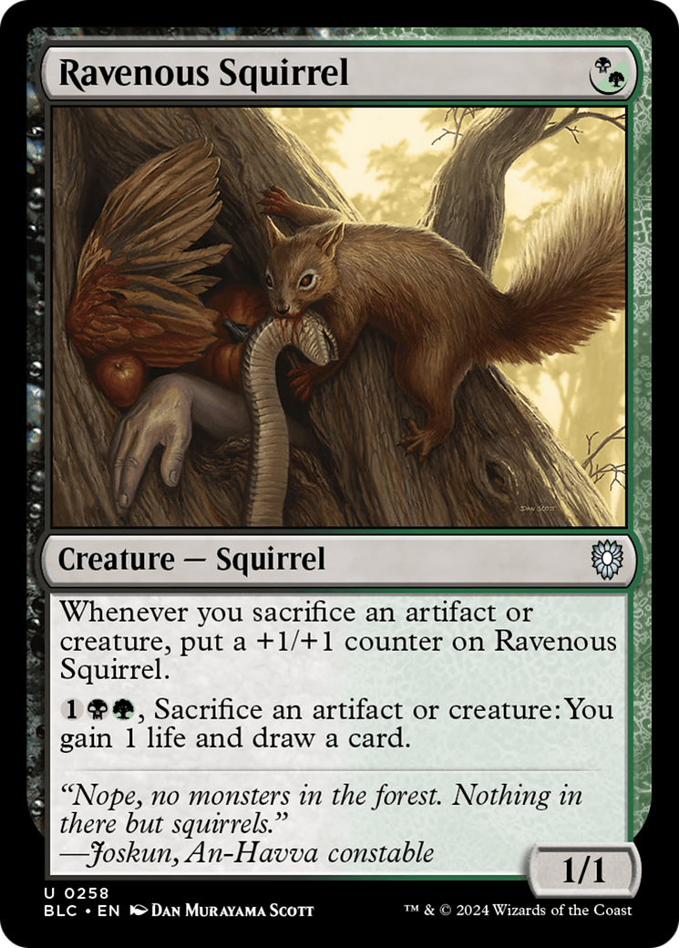 Image of Ravenous Squirrel [Bloomburrow Commander]