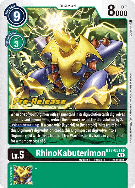 Image of RhinoKabuterimon [BT7-051] [Next Adventure Pre-Release Cards]