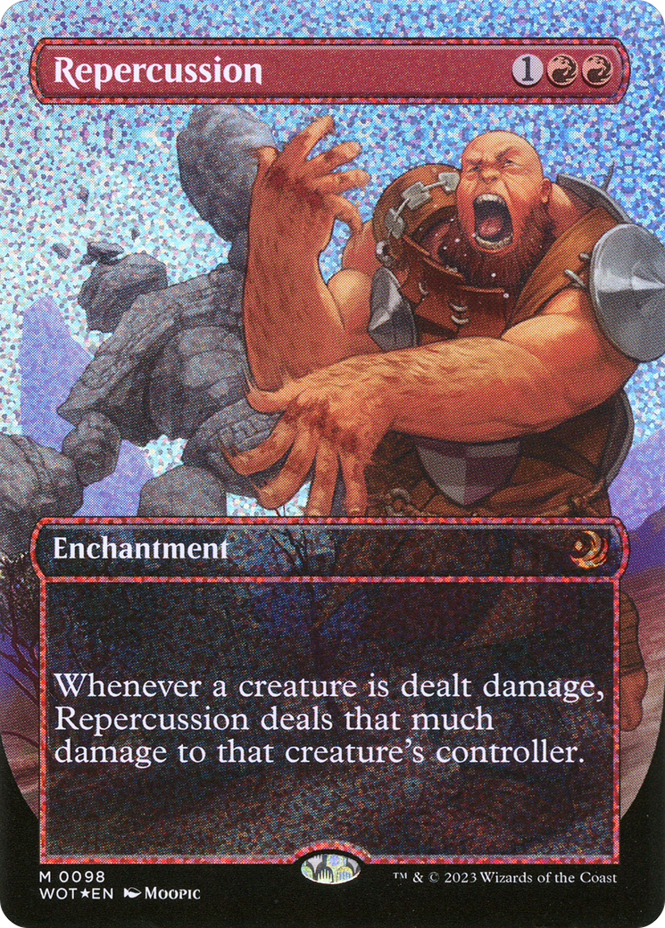 Image of Repercussion (Anime Borderless) (Confetti Foil) [Wilds of Eldraine: Enchanting Tales]