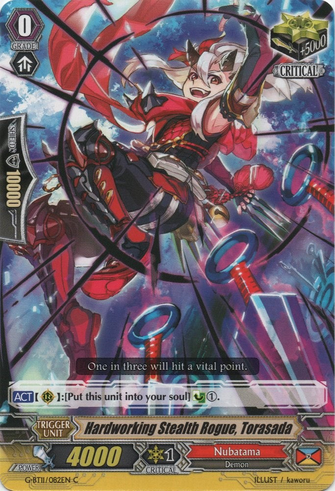 Image of Hardworking Stealth Rogue, Torasada (G-BT11/082EN) [Demonic Advent]