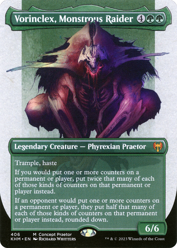 Image of Vorinclex, Monstrous Raider (Borderless Concept Praetors) [Phyrexia: All Will Be One]