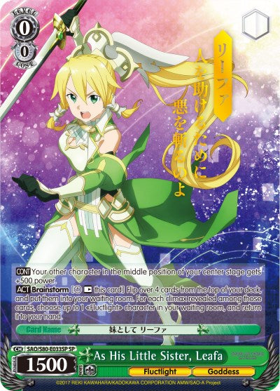Image of As His Little Sister, Leafa (SAO/S80-E033SP SP) [Sword Art Online -Alicization- Vol.2]