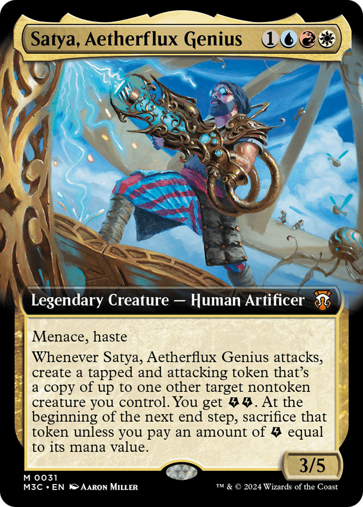 Image of Satya, Aetherflux Genius (Extended Art) [Modern Horizons 3 Commander]