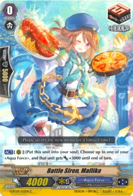 Image of Battle Siren, Mallika (G-BT09/102EN) [Divine Dragon Caper]