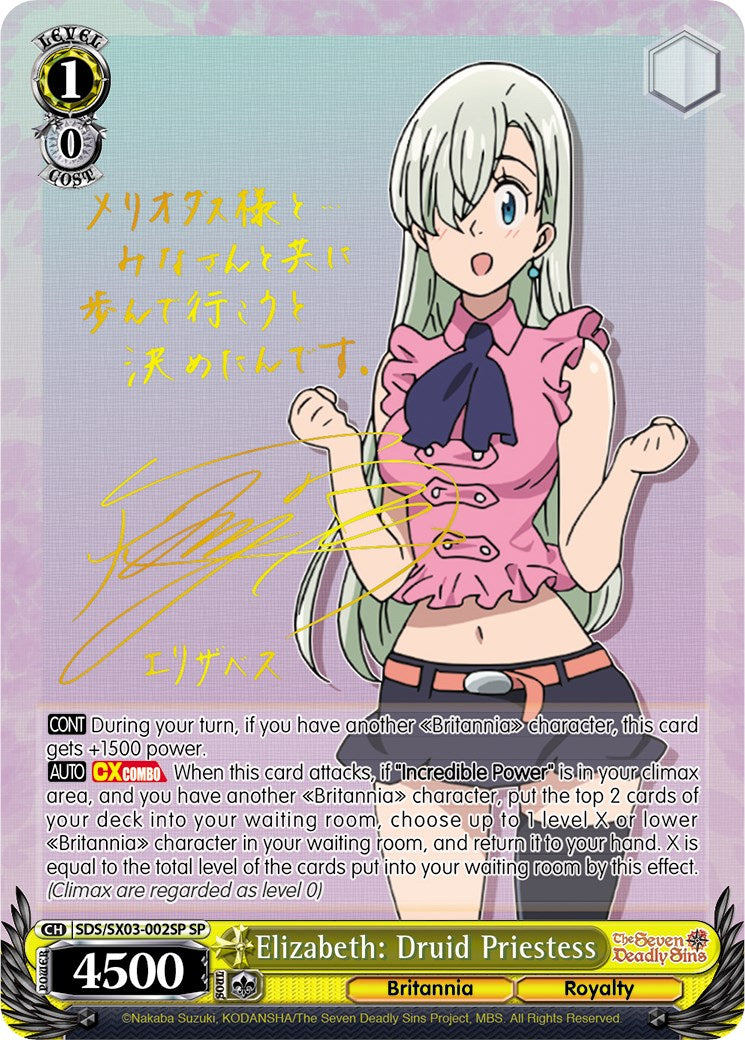 Image of Elizabeth: Druid Priestess (SDS/SX03-002SP SP) [The Seven Deadly Sins]