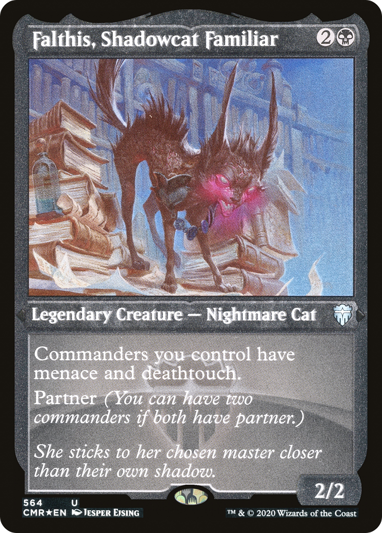 Image of Falthis, Shadowcat Familiar (Etched) [Commander Legends]
