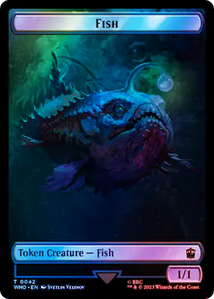 Image of Fish // Clue (0055) Double-Sided Token (Surge Foil) [Doctor Who Tokens]
