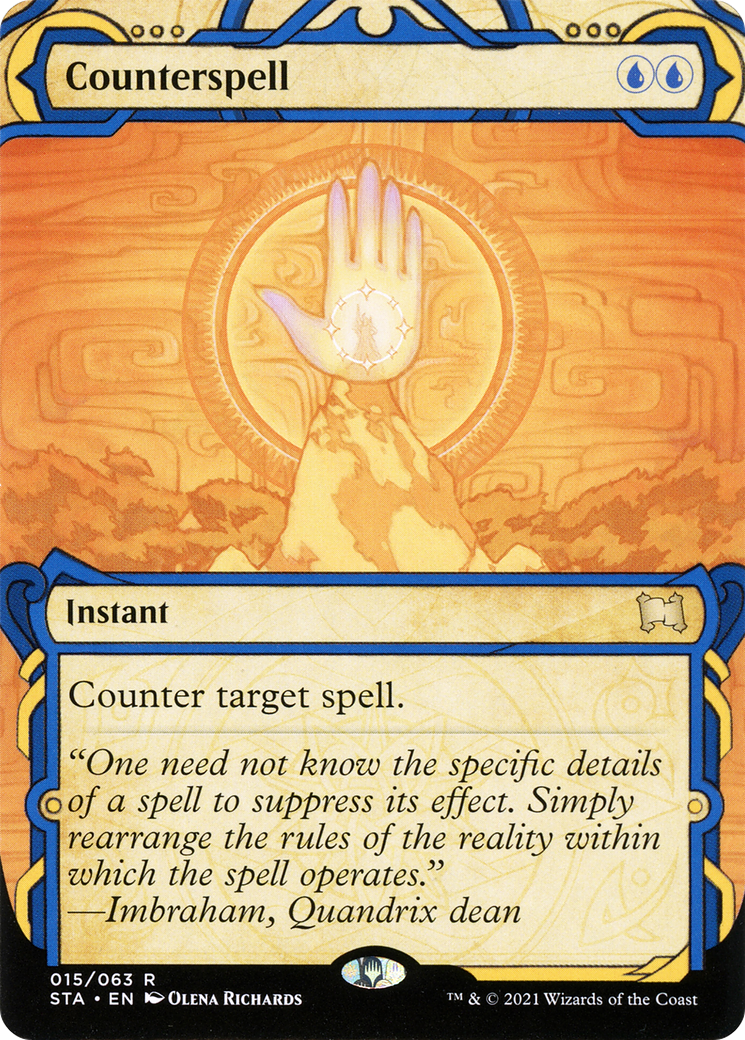 Image of Counterspell (STA-015) - Strixhaven Mystical Archive: (Showcase) (Borderless) Etched Foil