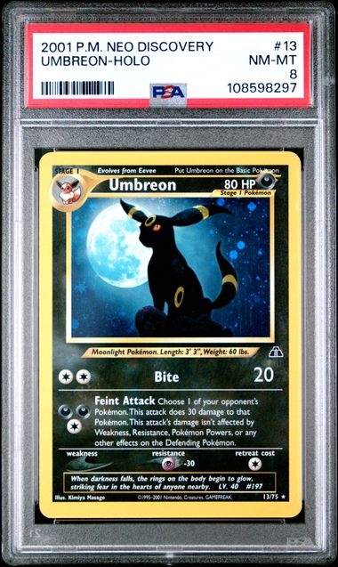 Umbreon (Neo Discovery Unlimited) 13/75 PSA 8