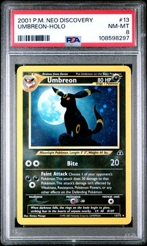 Umbreon (Neo Discovery Unlimited) 13/75 PSA 8