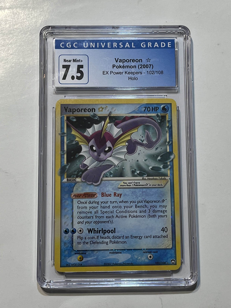 Vaporeon (EX Power Keepers) 102/108 CGC Universal Grade 7.5