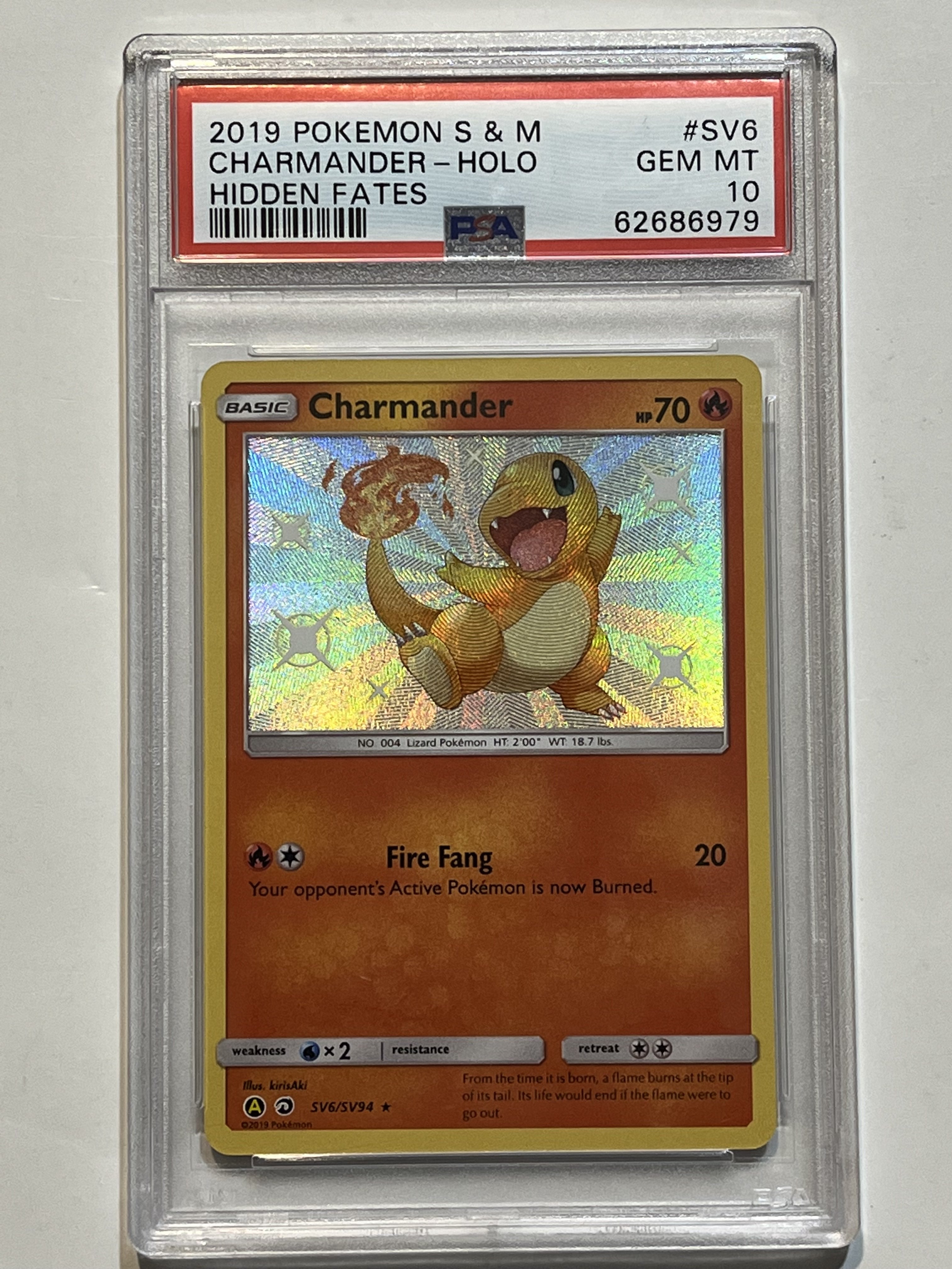 Image of Charmander (Sun & Moon: Hidden Fates - Shiny Vault) SV6/SV94 PSA 10