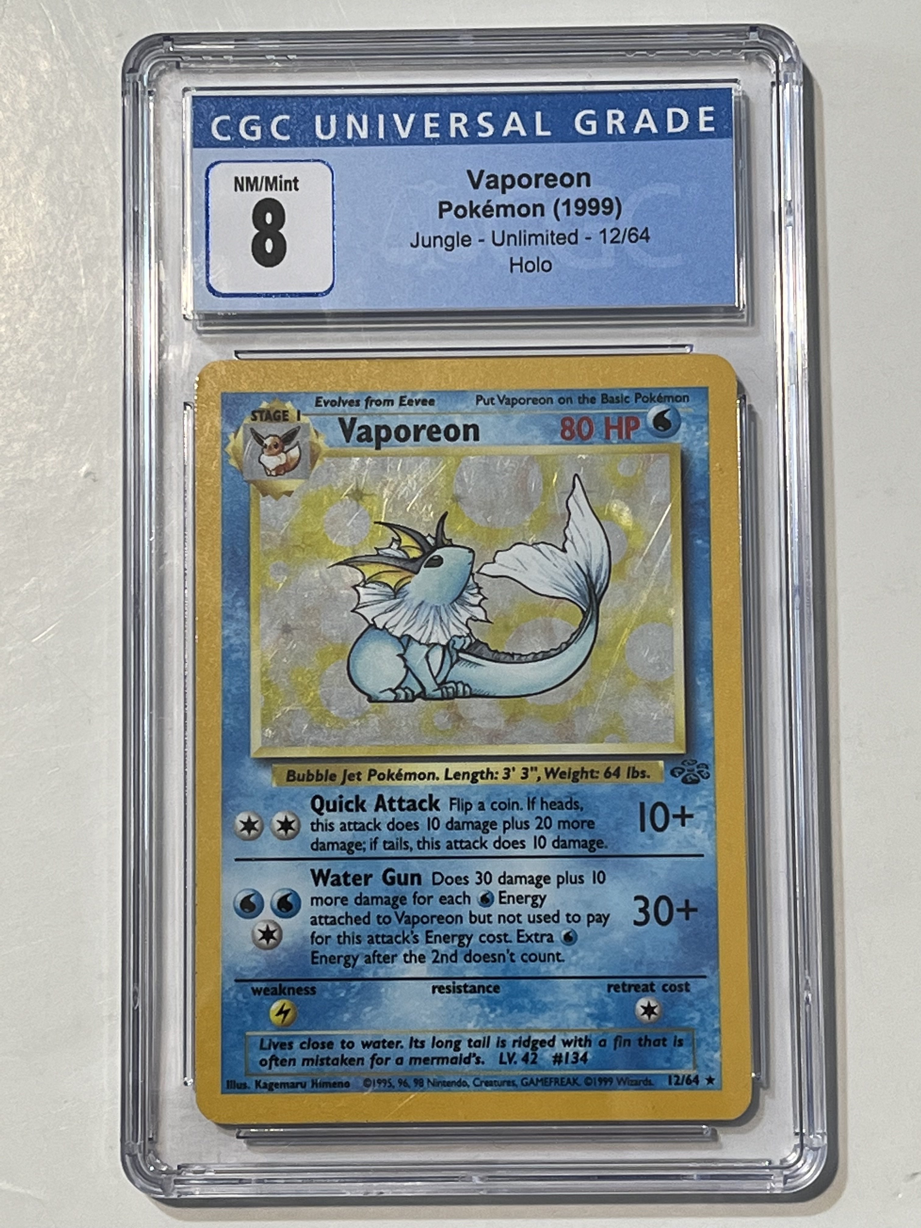 Image of Vaporeon (Jungle Unlimited) 12/64 CGC Universal Grade 8