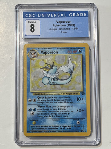 Vaporeon (Jungle Unlimited) 12/64 CGC Universal Grade 8