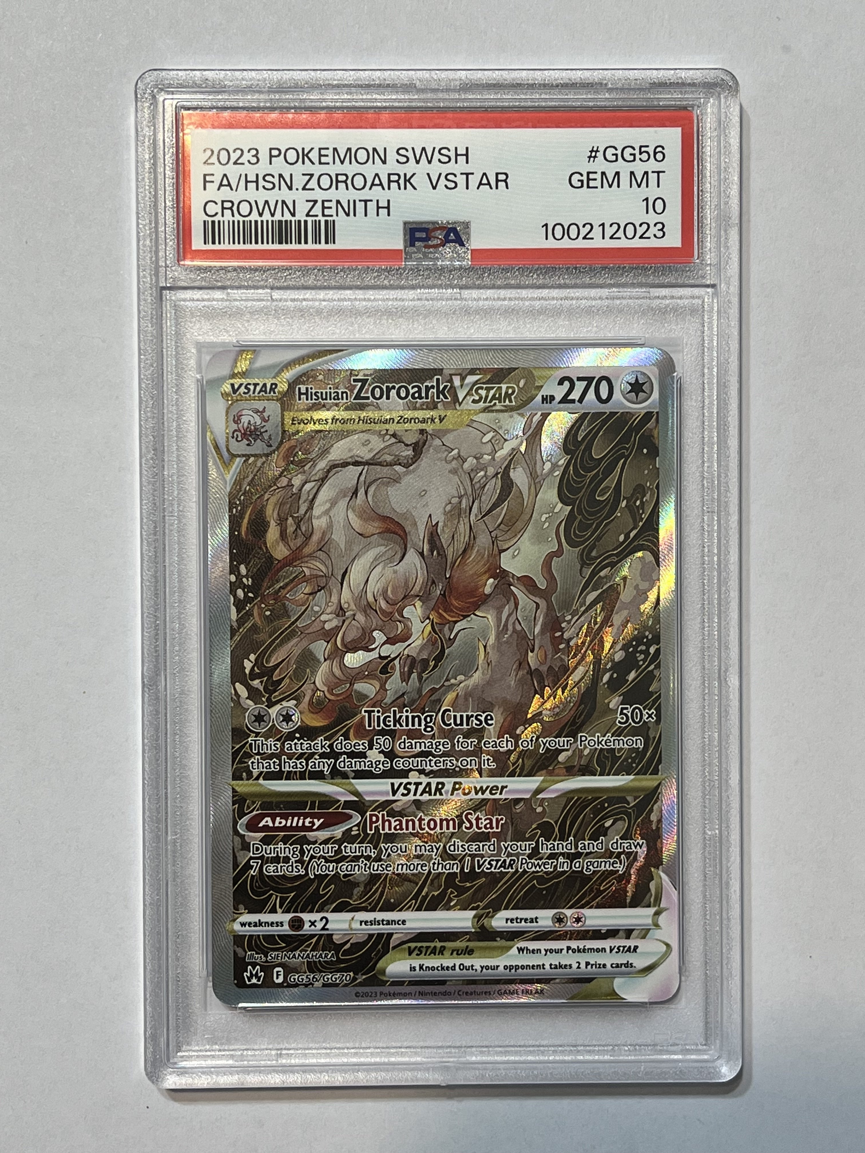 Image of Hisuian Zoroark VSTAR (Sword & Shield: Crown Zenith) GG56/GG70 PSA 10