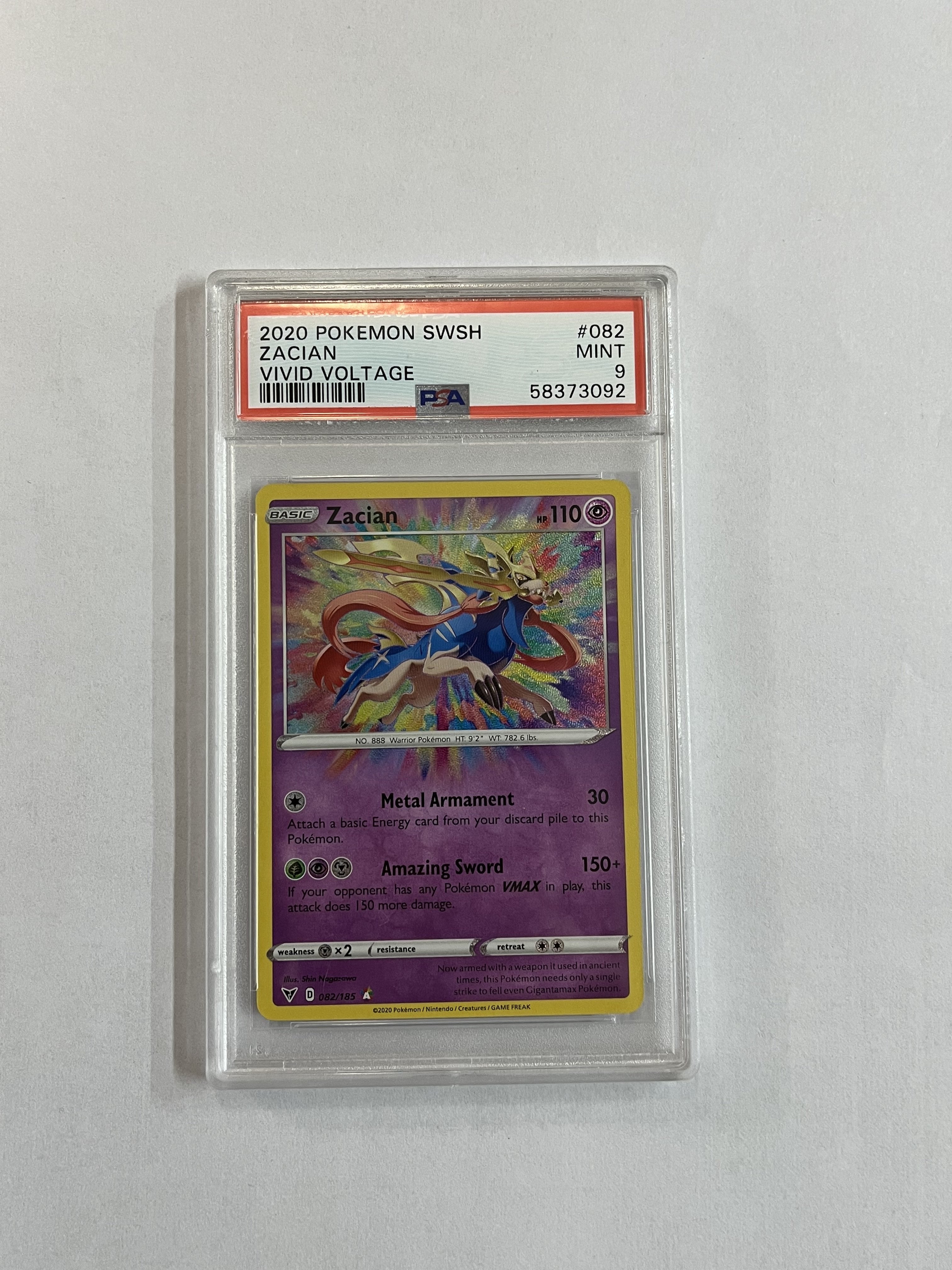Image of Zacian (Sword & Shield: Vivid Voltage) 082/185 PSA 9